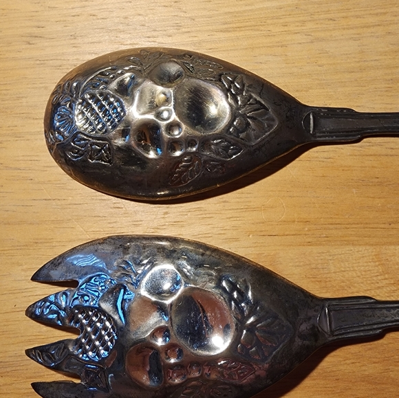 Set x 2 Vintage Silver Plated Serving Spoons Circa 60's - Picture 4 of 4